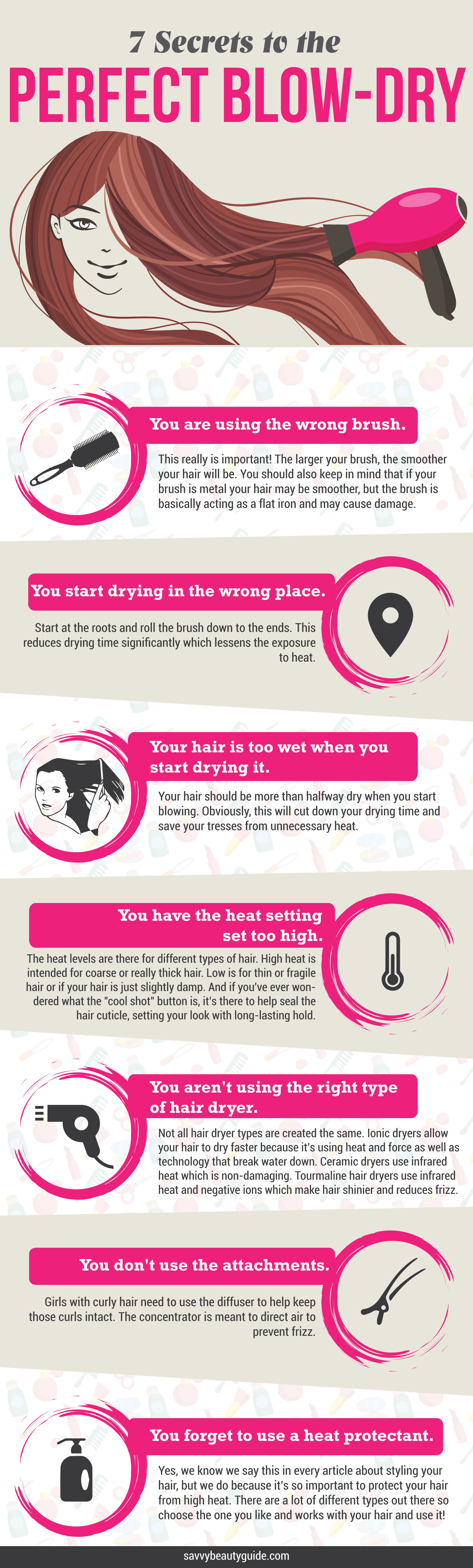 7 secrets to the perfect blowdry (infographic) DAILY WAFFLE