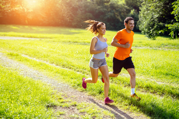 running in park